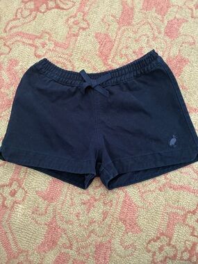 Girls Navy Knit Shorts with Elastic Waist